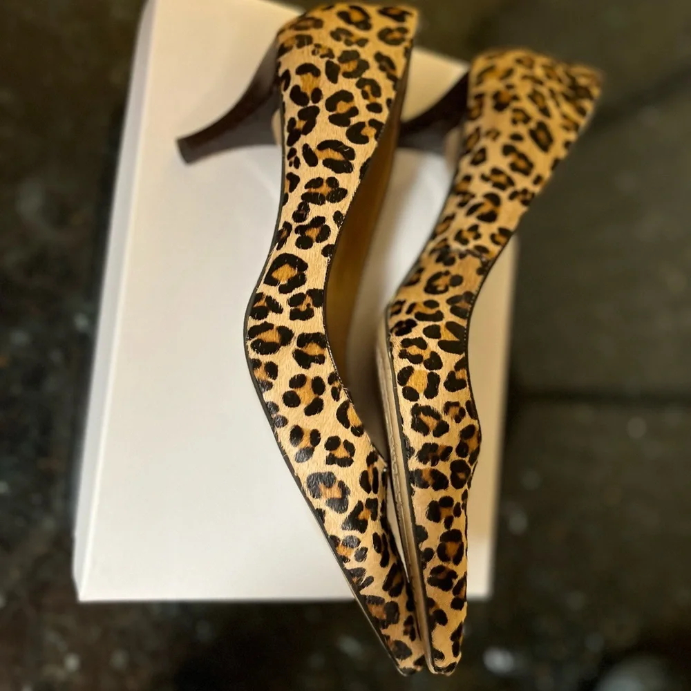 Bandolino Animal Print Leather Calf Hair Heels - Picture 11 of 12